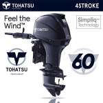 도하츠 TOHATSU 4행정 60마력 전동 틸러 파워트림 레저 보트 엔진 선외기