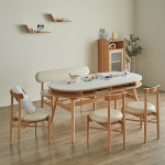 라움에스알 데이지 수납형 양면 세라믹 식탁 스퀘어 1400 월넛 4인용 테이블