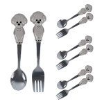 비숑 강아지 애니멀 커트러리 4종 세트 4세트 티스푼 티포크