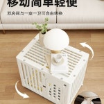 플라스틱 케이지 호텔 빌라 애견 이동식 바퀴