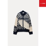 ZARA 자라 자카드 케이블 니트 가디건 5755 120 노르딕 카디건 집업