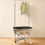 이동식행거 빨래바구니 2단 옷걸이 트롤리 철제 미드센츄리