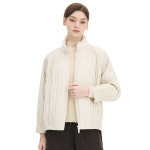 요이츠 반넥 나그랑 누빔 퀼팅 집업 플리츠 점퍼 YI10WOPJP02