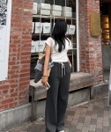 주아르 융기모 일자 세미 와이드 트레이닝 팬츠