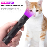 18650 충전식 토치 반려동물 고양이 개 얼룩 소변 감지기 365nm UV 손전등 줌 5W 30W