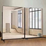 무용 거울 이동식 드레스룸 대형 발레 바퀴 미러 40x150 HD 전신거울