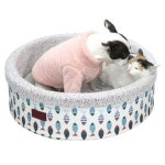 강아지 부드러운 원형 방석 특대형 피쉬그레이 1P