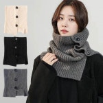 여성 3컬러 귀영누 넥워머 목호보 소프트 단추넥워머
