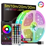 RGB LED 스트립 조명 APP 제어 룸 유연한 리본 Luces 테이프 방 침실 장식 5m 10m 30m