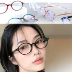 가벼운 여성 둥근뿔테 도수없는안경 쌩얼안경 UV차단안경 03뿔테R-클리어