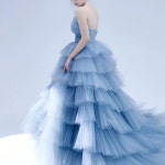 교복몰 베이비블루 벨라인 이브닝 드레스 웨딩촬영 S