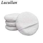 Lucullan 흰색 테리 천 극세사 원형 리케이터 패드 손가락 포켓 그립 개선 4 인치