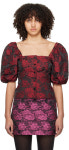 GANNI GANNI Botanical Jacquard Blouse 241144F107003