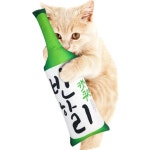 힐링타임 고양이 캣닢 소주 스타일 애착 쿠션 핸드메이드