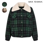 막스카라 막스카라 니트 카라 탈부착 체크 자켓 M44QWJ509ME