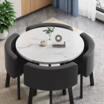 원형 카페테이블의자세트 4인 업소용 식탁 커피숍 1번 라운드