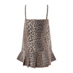 GANNI 가니 레오파드 프린트 스파게티 스트랩 드레스 J1661 943