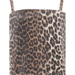 GANNI 가니 레오파드 프린트 스파게티 스트랩 드레스 J1661 943