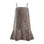 GANNI 가니 레오파드 프린트 스파게티 스트랩 드레스 J1661 943