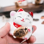 손흔드는 마네키네코 복고풍 일본 고양이 장식품 저금통