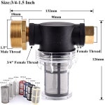 정원 수도관 필터 압력 세척기 펌프 입구 관개 황동 커넥터 어항 D 10 Mesh-B 1개 2 Inch 3I4-1 5