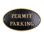 25 x 45 대형 타원형 허가 주차 명판 사인 -