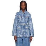 GANNI 25 가니 포일 데님 재킷 242144F060007