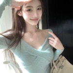 에프 슬림핏 메리노울 긴소매 탑 4col