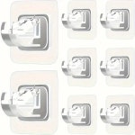 접착 커튼 로드 브래킷 손톱이 필요 조절식 거치대 클램프 후크 1개 2 ransparent 8PCS-T