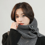 여자 오픈 단추 니트 겨울 목도리 버튼 머플러