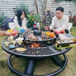 장작난로 펜션 전원주택 대형 화덕 야외 난로 숯불 화로대 그릴 스토브 3단계