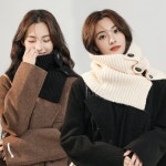 20대 30대 여성 겨울 외출 단추 잠금 넥워머 머플러
