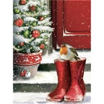 겨울 풍경 페인팅 눈 새 우편함 트리 눈사람 자수 공예 데코 12 1개 B Square D CY-FJ02716