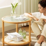 티테이블 테이블 침대 원형 원목 옆 작은테이블 침대옆 소파