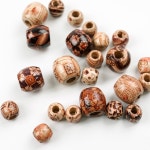 청송뜨개실 B450 패턴 혼합 나무 구슬 1세트 5개