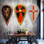 호프집 벽장식 중세 호텔 인테리어 레스토랑 방패 앤티크 소품