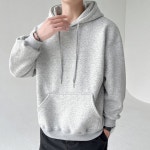 심플 데일리 스타일 남녀공용 스탠다드핏 기모 후드티