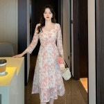 애니율 여성 봄 가을 스퀘어넥 A라인 원피스 사진 L G1476