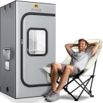 RelaxCube 휴대용 스팀 사우나 프로 3L 인체 공학적 하이 백 사우나 의자가 사우나 텐트 홈 1500W