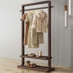 북유럽 까사미아 옷걸이 이동식 모던 월넛 행거 우드 원목 스타일 호두 색상고급 65 심플 스타일