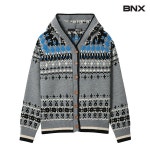BNX 노르딕 패턴 버튼업 니트 후드가디건 BW4CD035L0