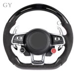 폭스바겐 골프 7 5 MK7 GTI R GTE GTS RLINE POLO SCIROCCO GTD 맞춤형 탄소 섬유 LED 스티어링 휠 4 Style-4
