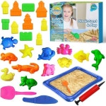프리미엄 CLASSIC SAND PLAY 어린이용 조각 놀이 모래 25 Pc Kit 플라스틱 해변 장난감이 천연