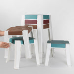 심플한 사각스툴 높은의자 화장대스툴의자 대 클러버 타일 스툴