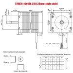 MHTNC Nema23 스테퍼 모터 2상 4리드 1 8N m 3A 길이 D 6 CNC 3D 프린터 장비용 57HS76