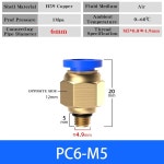 나사 직선 파이프 구리 공압 퀵 플러그 커넥터 B 1000 Pcs 1개 18 PC6-M5