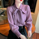 셔츠 출근 모임 하객 블라우스 빅리본 긴팔 여자