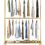 북유럽행거 2단 선반 옷걸이 제외 롱코트 무판 골드행거