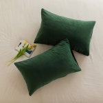 부드러운 벨벳 쿠션 커버 격자 무늬 베개 거실 소파 30x50 cm 북유럽 홈 장식 Dark Green 30 50 센치메터