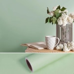 에메랄드 그린 필 앤 스틱 벽지 무광 탈착식 접촉지 침실용 단색 A x 1개 7 matte light green